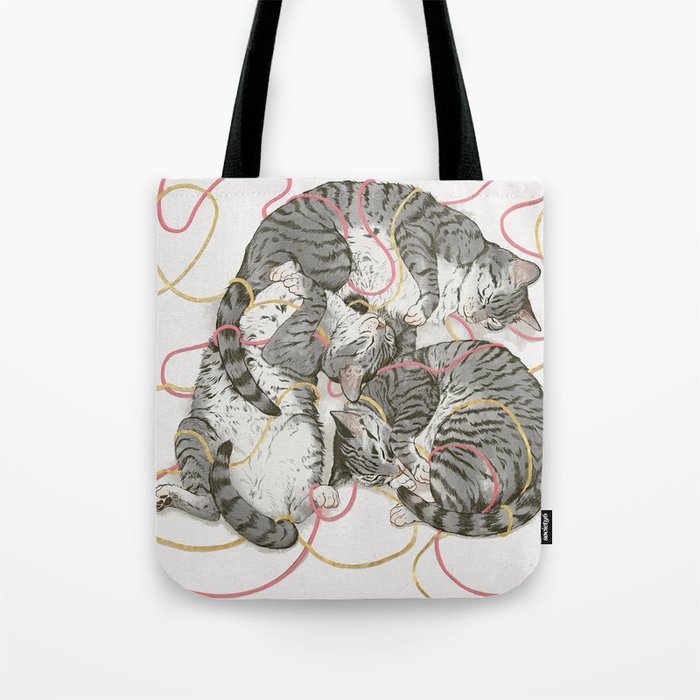cats gold and rose Tote Bag