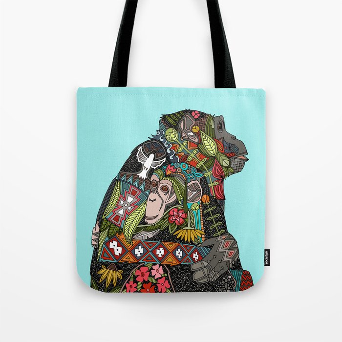 chimpanzee love sky Tote Bag