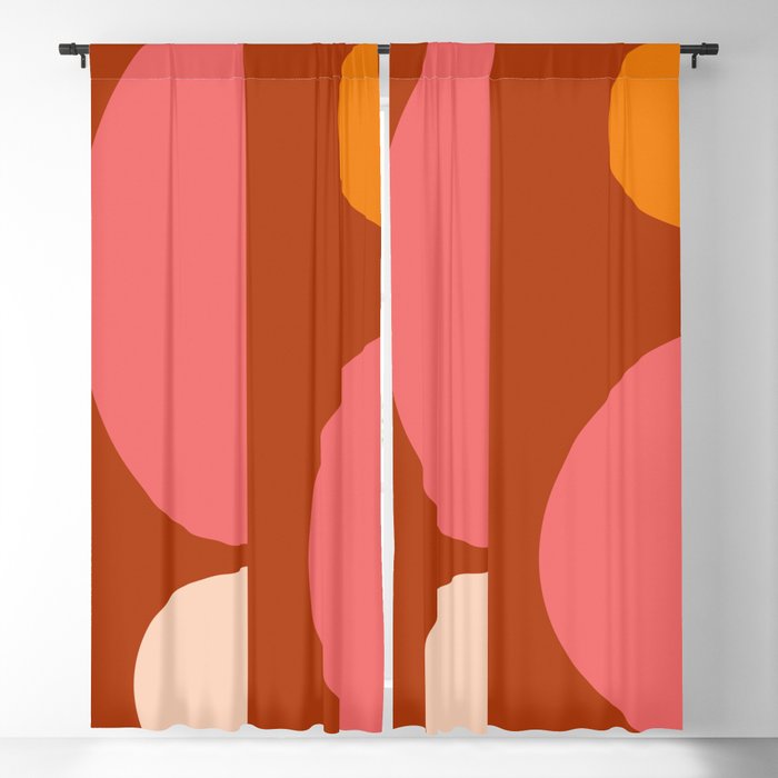 Abstract mid century warm shape design 1 Blackout Curtain