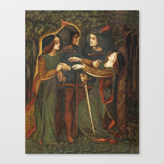 Dante Gabriel Rossetti How They Met Themselves Canvas Print