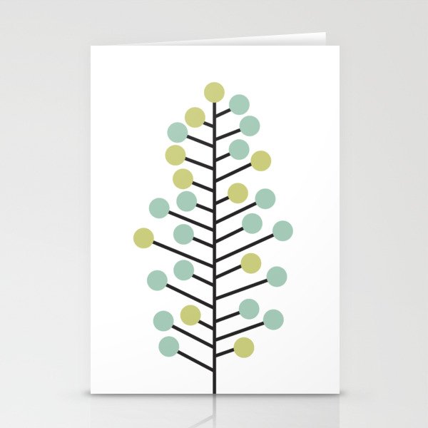 Holiday Mid Century Modern Christmas Tree Stationery Cards