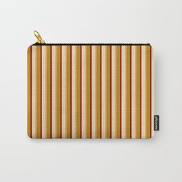 [ Thumbnail: Tan, Dark Red, Dark Goldenrod, and Brown Colored Lines/Stripes Pattern Carry-All Pouch ]