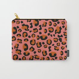 Coral Vibrant Leopard Animal Print Bold Speckled Dots Carry-All Pouch