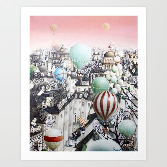 Balloon travel Art Print