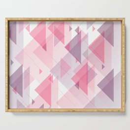 Abstract Pink Triangles Serving Tray