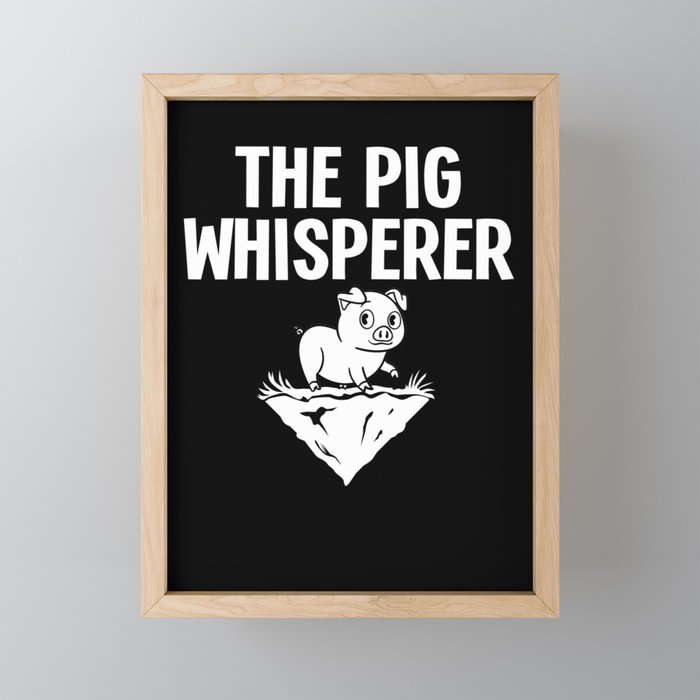 Mini Piggy Pig Farmer Funny Framed Mini Art Print