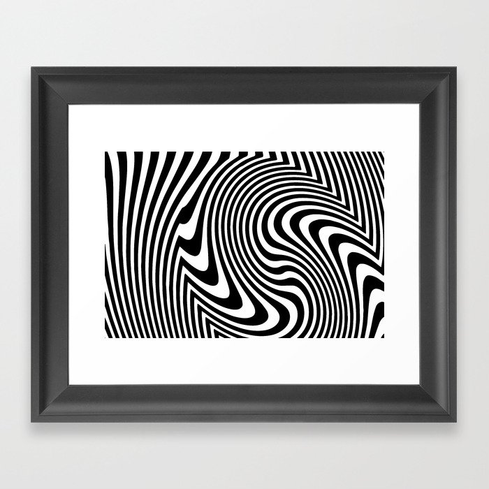 Optical Illusion Op Art Black And White Framed Art Print