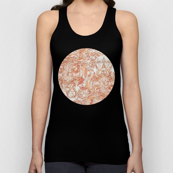 Autumn Peach Art Nouveau Pattern Unisex Tank Top
