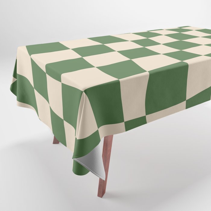 Retro Forest Green checkered Tablecloth