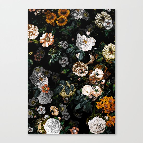 Floral Night Garden Canvas Print