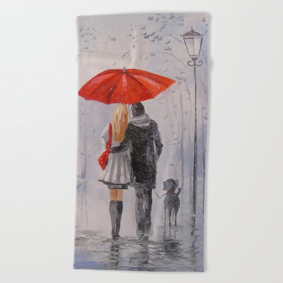 After the rain in the Park Beach Towel