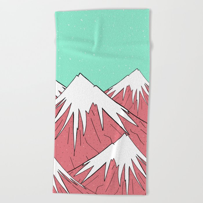 The mountains and the sky Beach Towel