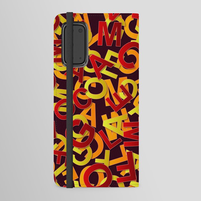 Red & Yellow Color Alphabet Design Android Wallet Case