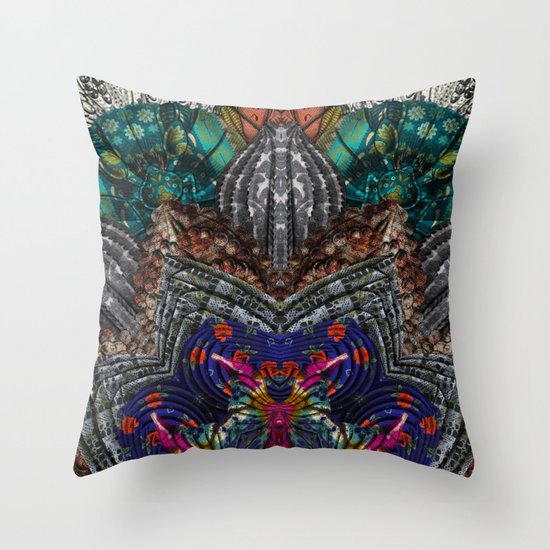 Psychedelic Botanical 16 Throw Pillow