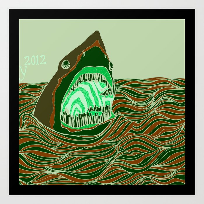 Piano Shark Art Print