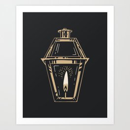 Gold Gas Lantern Art Print