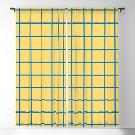 Combi Grid - blue on yellow Blackout Curtain