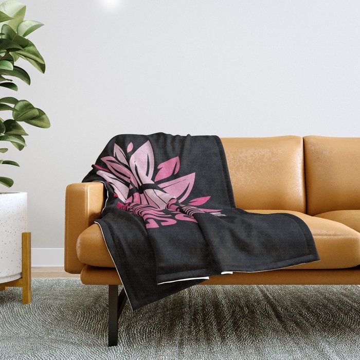 Breast Cancer Awareness Sunflower Throw Blanket