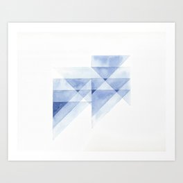 Blue Triangles Art Print