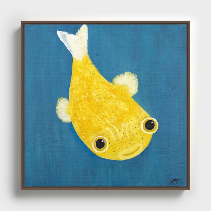 Yellow Puffer Framed Canvas