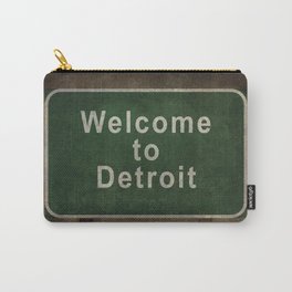 Welcome to Detroit highway road side sign Carry-All Pouch