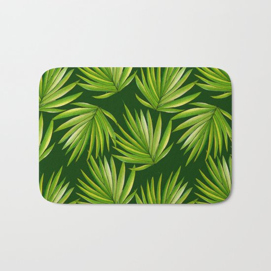 Tropical leaves Bath Mat