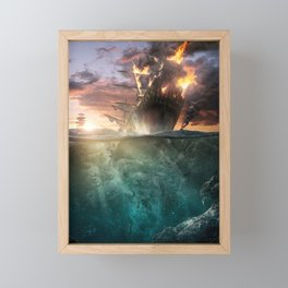 Galleon Battle Framed Mini Art Print