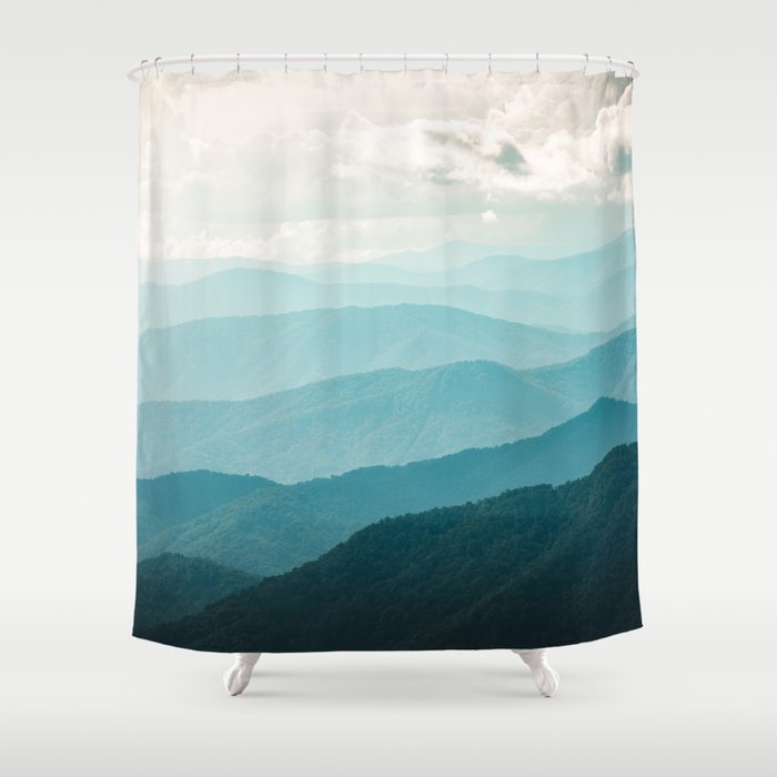 Turquoise Smoky Mountains - Wanderlust Nature Photography Shower Curtain