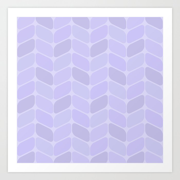 Vintage Diagonal Rectangles Lavender Art Print