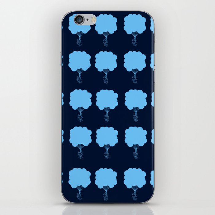 Pastel Blue Party Balloons Silhouette iPhone Skin