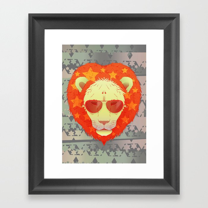 Lion Star Framed Art Print
