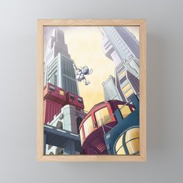 Robot Jump Framed Mini Art Print