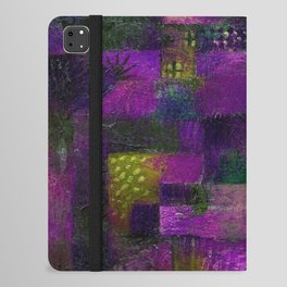 Terraced garden tropical floral Tuscany purple and gold abstract landscape painting by Paul Klee iPad Folio Case