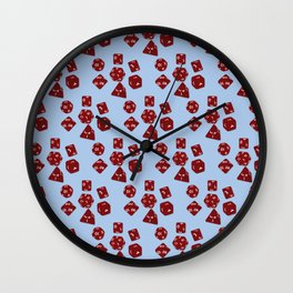 Dice Everywhere - Garnet Red Wall Clock