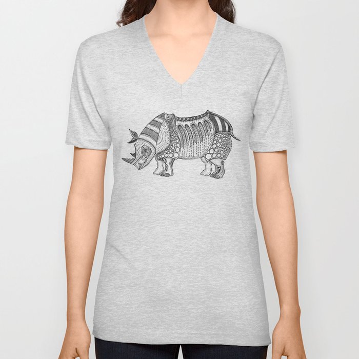 Javan Rhino V Neck T Shirt