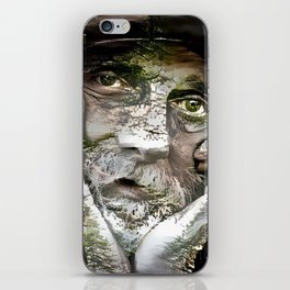 Old man as part of nature - artistic illustration design iPhone Skin