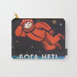 There's no god! / Бога Нет!, 1960's, USSR - Soviet vintage space poster [Sovietwave] Carry-All Pouch | Sovietunion, Vintagespace, Retrospace, Gagarin, Ussr, Sovietspace, Soviet, 1960S, Painting, Sovietwave 