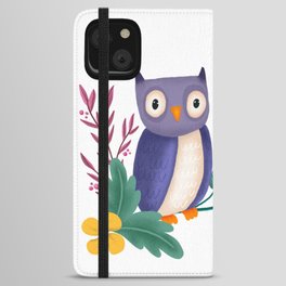 Cute Woodland Owl iPhone Wallet Case