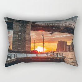 New York City Brooklyn Bridge at sunset Rectangular Pillow