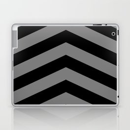 Wide Grey and Black Chevron Stripes Laptop Skin
