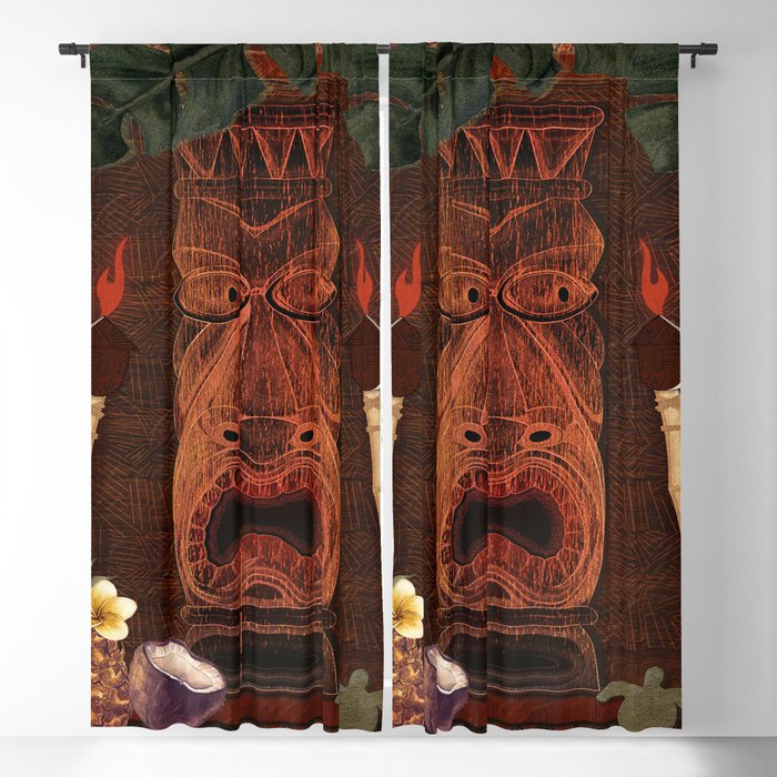 Forbidden Luau Tiki Party Blackout Curtain