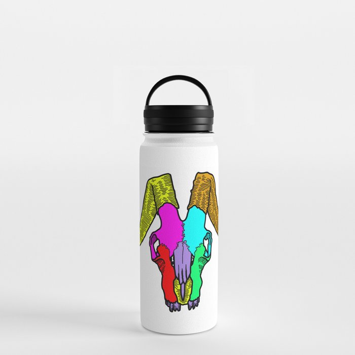 Colorful Sheep Skull Water Bottle