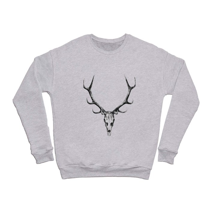 Stag skull drawing, The Great and Small Game of India Crewneck Sweatshirt