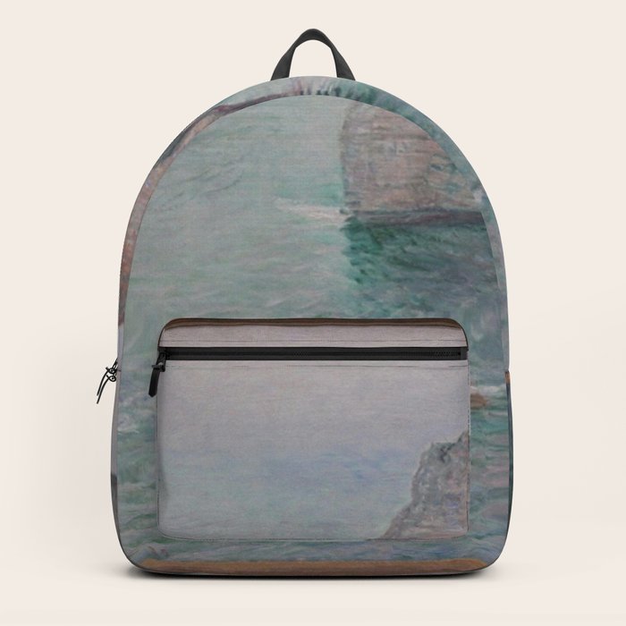 Claude MannePorte, Étretat.jpg Backpack by LindenDesigns