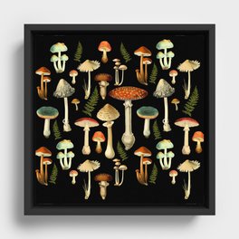 Toadstools Framed Canvas