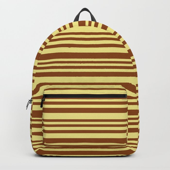 Brown and Tan Colored Stripes/Lines Pattern Backpack