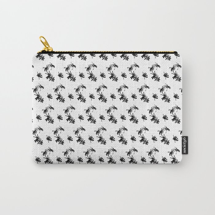 Ink Stroke: Black Floral Carry-All Pouch