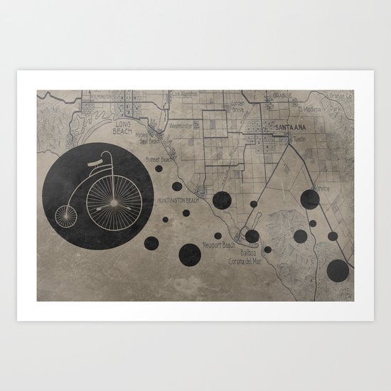Bike Map Art Print