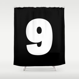 9 (White & Black Number) Shower Curtain