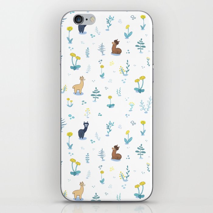 Alpacas and Dandelion Pattern iPhone Skin